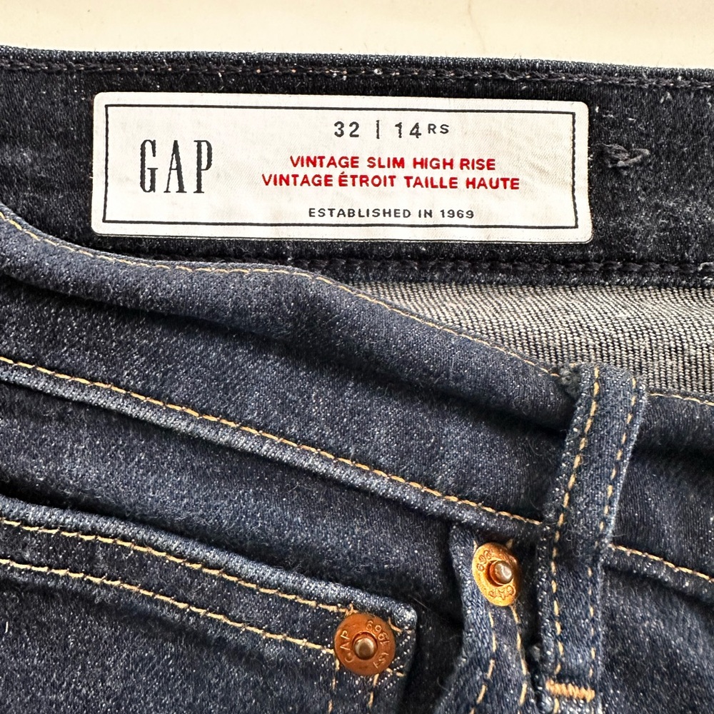 GAP Vintage Slim High Rise Jeans, cropped